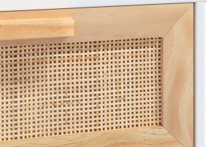 vidaXL Stolik konsolowy, biały, 80x30x75 cm, lita sosna i rattan 6