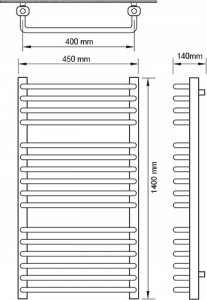Grzejnik łazienkowy Edan Budnik Grzejnik łaz. WEST W24/40 EDAN 930W 1400/45059002021200054 5