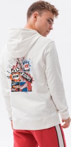Ombre Bluza męska hoodie z nadrukiem na plecach - V3 ecru B1357 XL 6