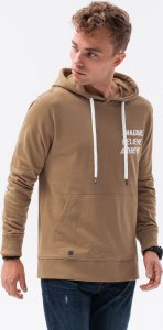 Ombre Bluza męska hoodie z nadrukiem na plecach - V2 jasnobrązowa B1357 XXL 2