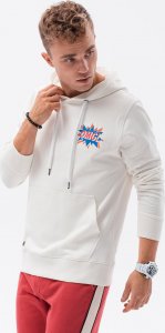 Ombre Bluza męska hoodie z nadrukiem na plecach - V3 ecru B1357 XXL 3