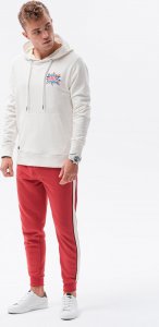 Ombre Bluza męska hoodie z nadrukiem na plecach - V3 ecru B1357 XXL 5