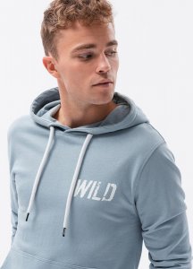 Ombre Bluza męska hoodie z nadrukiem na plecach - V1 niebieska B1357 XXL 2