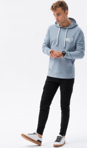 Ombre Bluza męska hoodie z nadrukiem na plecach - V1 niebieska B1357 XXL 5