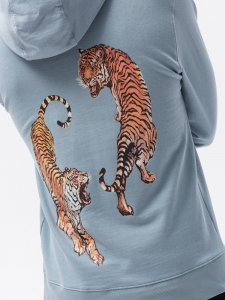 Ombre Bluza męska hoodie z nadrukiem na plecach - V1 niebieska B1357 XXL 6