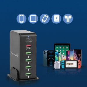 Ładowarka Feegar Ładowarka Sieciowa Tower 86W 6X Usb Typ C 5