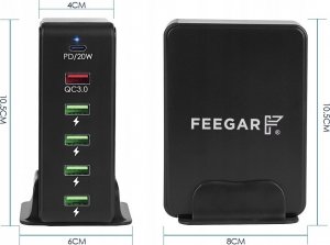 Ładowarka Feegar Ładowarka Sieciowa Tower 86W 6X Usb Typ C 7
