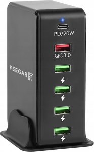 Ładowarka Feegar Ładowarka Sieciowa Tower 86W 6X Usb Typ C 9
