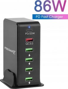 Ładowarka Feegar Ładowarka Sieciowa Tower 86W 6X Usb Typ C 10