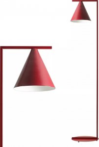 Lampa podłogowa Aldex Stojąca lampa Form Floor w kształcie stożka czerwona 1