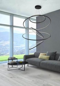 Lampa wisząca Azzardo Wisząca lampa pokojowa Wheel pierścienie LED 190W złote 2