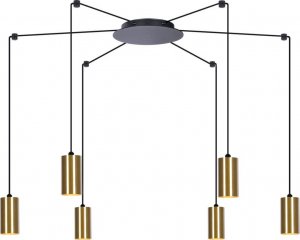 Lampa wisząca Kaja Nowoczesna lampa wisząca Vigo pająk czarny złoty do salonu 1