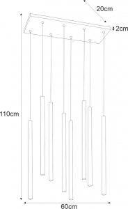Lampa wisząca Kaja Wisząca lampa nowoczesna Gelato czarne tuby metalowe 7