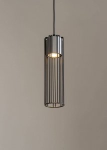 Lampa wisząca Sigma Okrągła lampa wisząca Fobia industrial tuba czarna srebrna 3