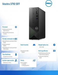 Komputer Dell Vostro 3710 SFF, Core i7-12700, 16 GB, 512 GB M.2 PCIe Windows 11 Pro 5