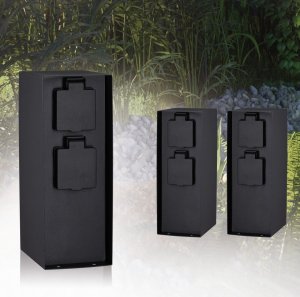 Paulmann Kolumna RIO 4 gniazda 230V IP44 stal szlachetna antracyt 3