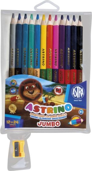 Astra Kredki oĹ‚Ăłwkowe dwustronne 24 kolory Astrino Jumbo 1