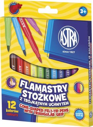 Astra Flamastry 12 kolorów stożkowe (202177) 1