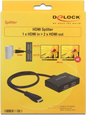 Delock Splitter 1x wejście HDMI > 2x wyjście HDMI (87700) 3