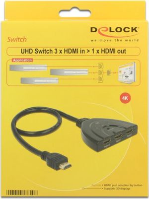 Delock Switch 3x wejście HDMI > 1x wyjście HDMI (18600) 2