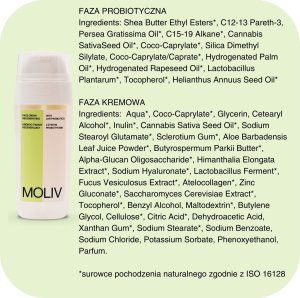 MOLIV Krem do twarzy z żywymi probiotykami, Regenerujący + Oleożle do mycia twarzy z żywymi probiotykami 6