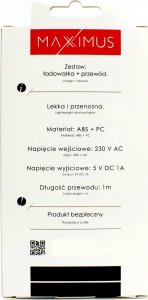 Ładowarka Maxximus Ład. sieć. Maxximus Handy 1A + Micro USB 3