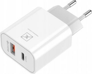 Ładowarka Maxximus ŁAD. SIECIOWA MX ALFA 20W PD+QC, USB-A+C + KABEL C/C 20W PD, WHITE/BIAŁY 2