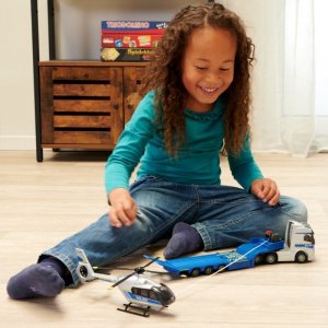 Majorette Majorette Grand Zestaw policyjny ciężarówka Volvo z przyczepą i helikopter 2