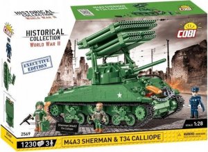 Cobi COBI 2569 Historical Collection WWII Czołg M4A3 Sherman & T34 Calliope 1230 klocków - Executive Editon 1