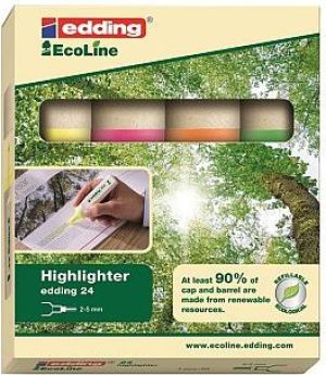 Edding Zakreślacze ekologiczne 4 kolory (24/4S ED) 1