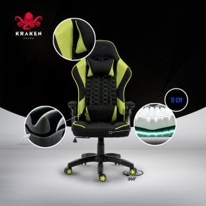 Fotel Kraken Feyton czarno-zielony 15