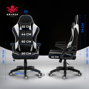 Fotel Kraken Feyton czarno-biały 21