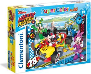 Clementoni Puzzle 24 Maxi Mickey i zawodnicy wyścigówki  (589716) 1