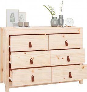vidaXL Komoda, 100x40x72 cm, lite drewno sosnowe 7