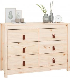 vidaXL Komoda, 100x40x72 cm, lite drewno sosnowe 8