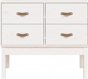 vidaXL Komoda, biały, 90x40x78 cm, lite drewno sosnowe 3