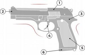 Skleplolki PISTOLET na kulki 100szt STRZAŁKI 3szt BROŃ 8