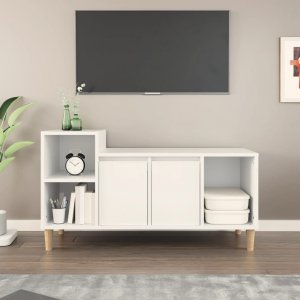vidaXL vidaXL Szafka pod TV, biała, 100x35x55 cm, materiał drewnopochodny 1