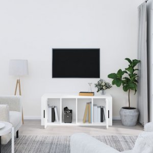 vidaXL Szafka pod TV, biała, 100x35x40 cm, materiał drewnopochodny 3