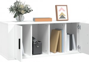 vidaXL Szafka pod TV, biała, 100x35x40 cm, materiał drewnopochodny 4