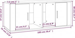 vidaXL Szafka pod TV, biała, 100x35x40 cm, materiał drewnopochodny 8