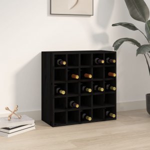vidaXL vidaXL Szafka na wino, czarny, 56x25x56 cm, lite drewno sosnowe 1