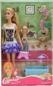 Skleplolki LALKA MAMA I BOBAS TYPU BARBIE AKCESORIA ZESTAW 7