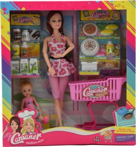 Skleplolki LALKA MAMA TYPU BARBIE ZAKUPY AKCESORIA ZESTAW 7