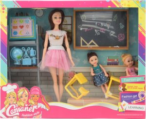 Skleplolki NAUCZYCIELKA LALKA TYPU BARBIE AKCESORIA ZESTAW 12
