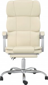 Krzesło biurowe vidaXL vidaXL Rozkładany fotel biurowy, kremowy, sztuczna skóra 3