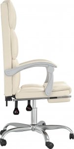 Krzesło biurowe vidaXL vidaXL Rozkładany fotel biurowy, kremowy, sztuczna skóra 4