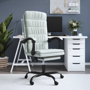 Krzesło biurowe vidaXL vidaXL Rozkładany fotel biurowy, jasnoszary, aksamit 1