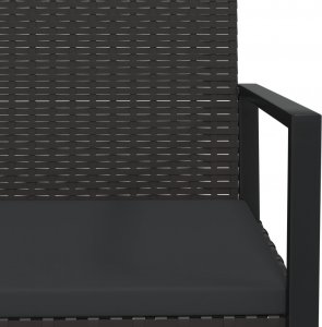 vidaXL 3-cz. ogrodowy zestaw wypoczynkowy, poduszki, czarny rattan PE 10