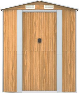 vidaXL Szopa ogrodowa, jasnobrązowa 192x606x223 cm, stal galwanizowana 4